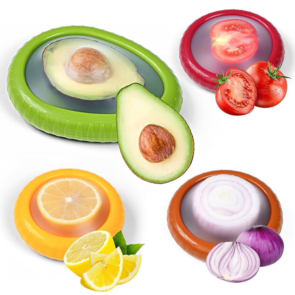 HASTHIP 4Pcs Fresh Onion Storage Containers 3.9 Inches Flexible Silicone Kitchen Fresh Food Containers for Onion, Garic, Lime, Ingredient Fresh Box Reduce Waste Kitchen Fresh Food Container HASTHIP 4Pcs Fresh Onion Storage Containers 3.9 Inches Flexible Silicone Kitchen Fresh Food Containers for Onion, Garic, Lime, Ingredient Fresh Box Reduce Waste Kitchen Fresh Food Container